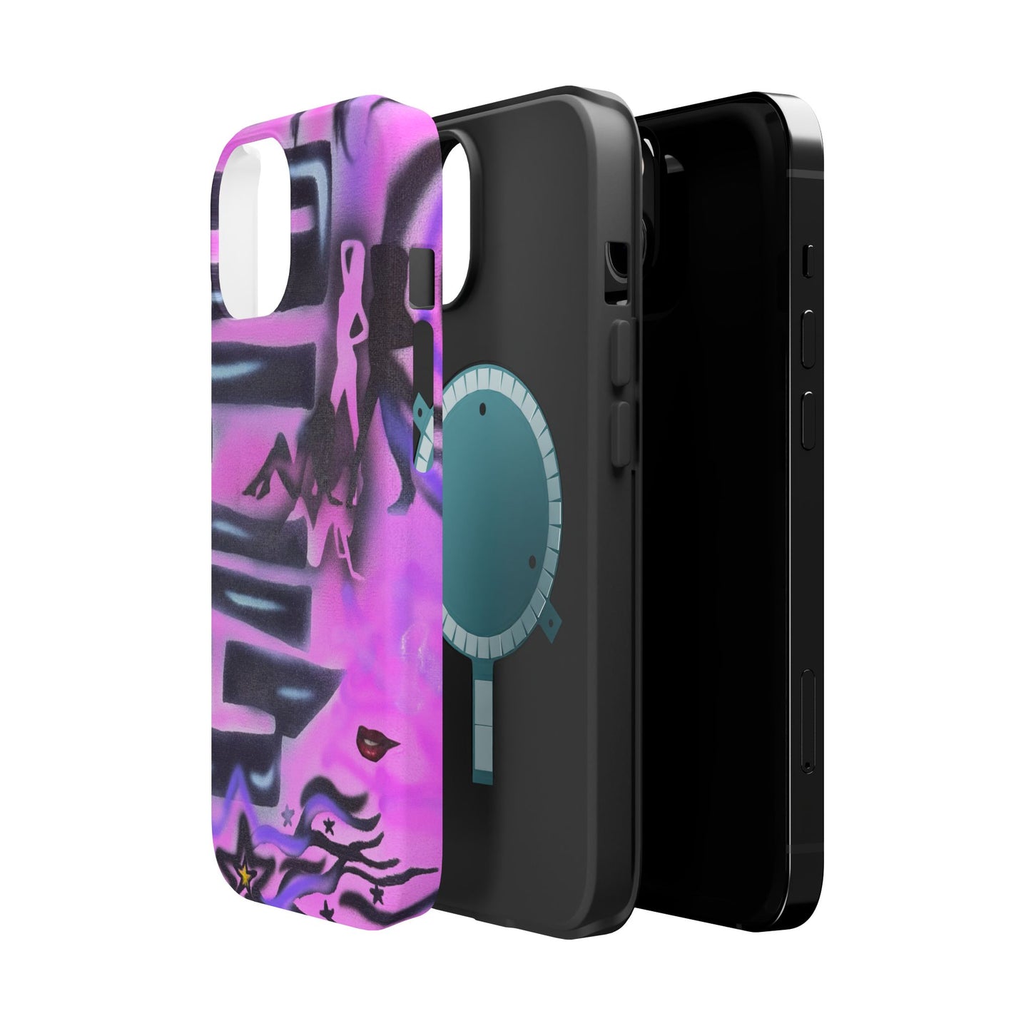 MagSafe "neon nights" airbrush iPhone case