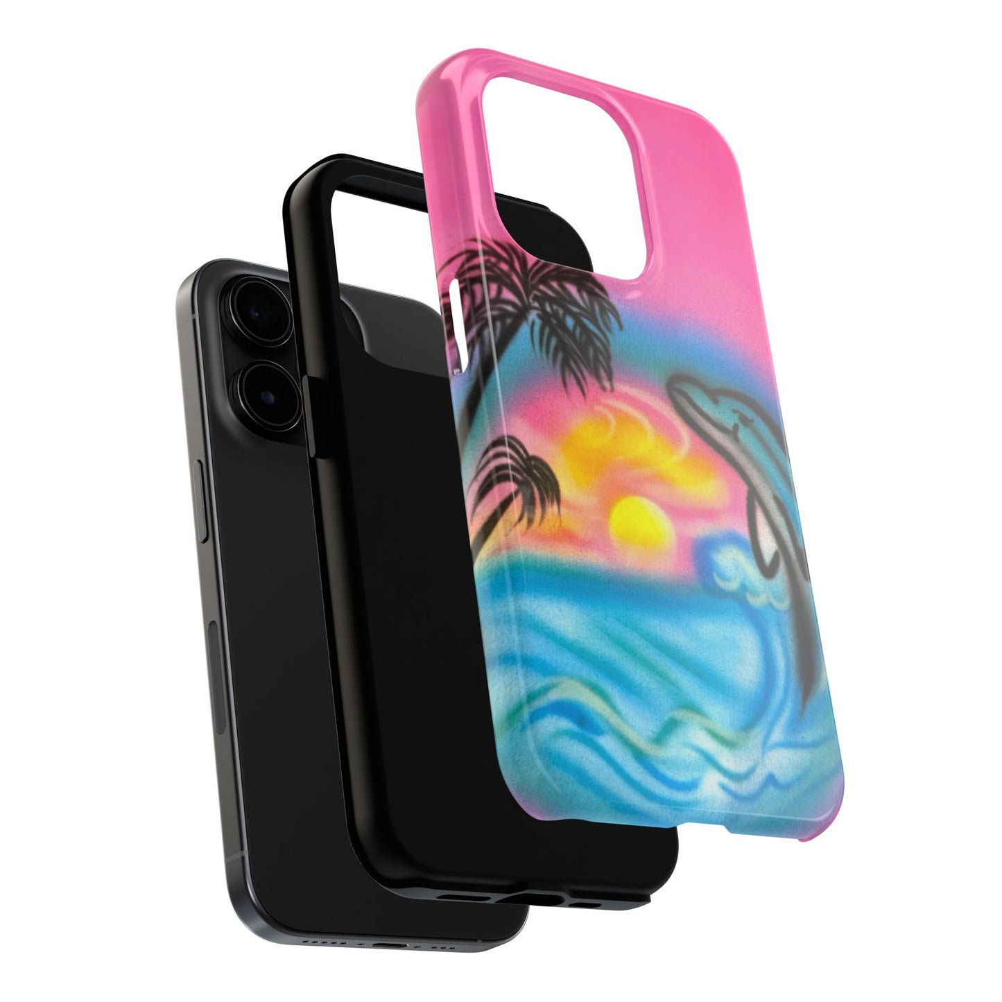 "dolphin love" airbrush iPhone case