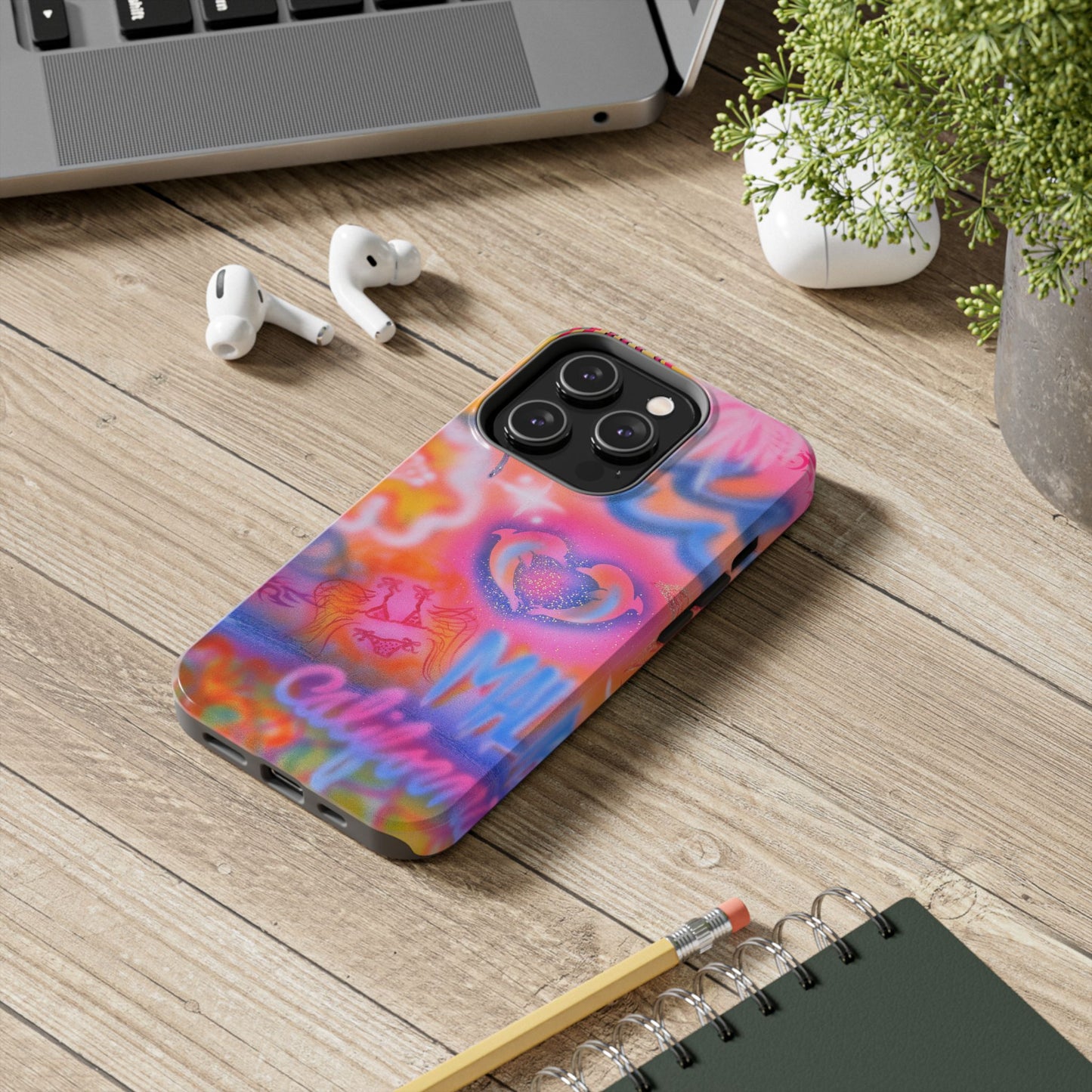 "mornings in malibu" airbrush iPhone case