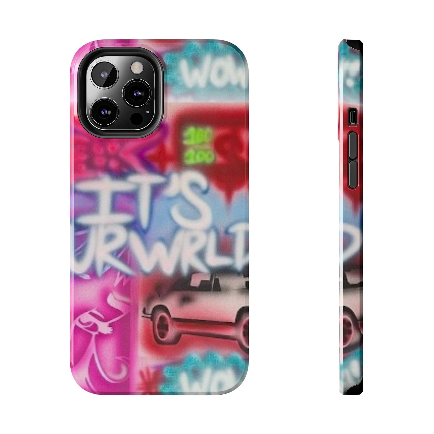 "it's ur WRLD" airbrush iPhone case