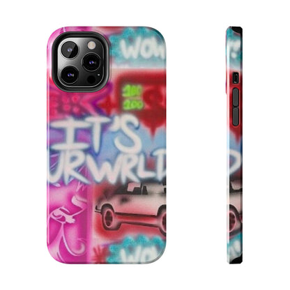 "it's ur WRLD" airbrush iPhone case