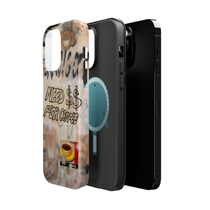 MagSafe "need $$ for coffee" airbrush iPhone case