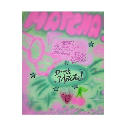 "matcha!" airbrush rolled print