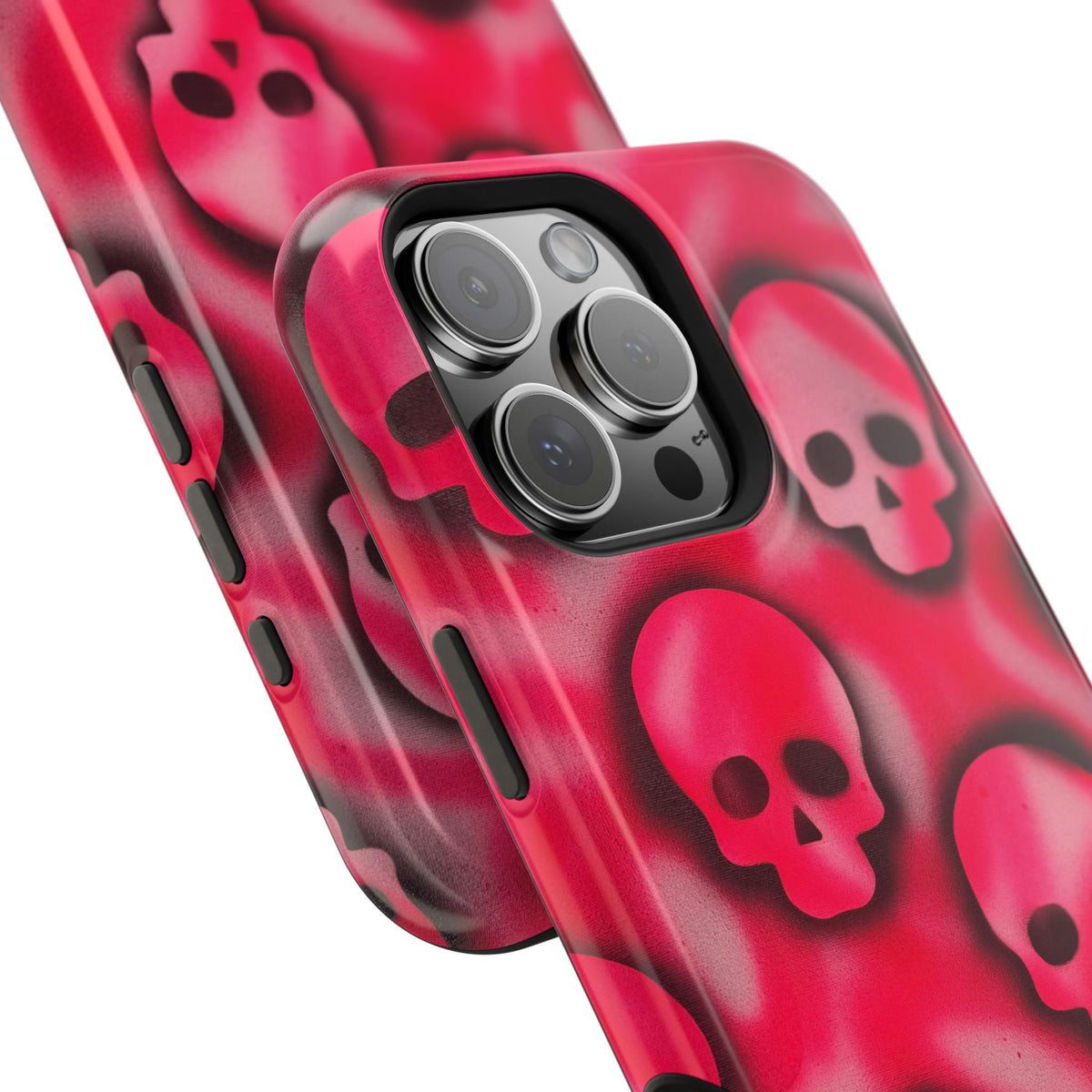 MagSafe "pink skully" airbrush iPhone case
