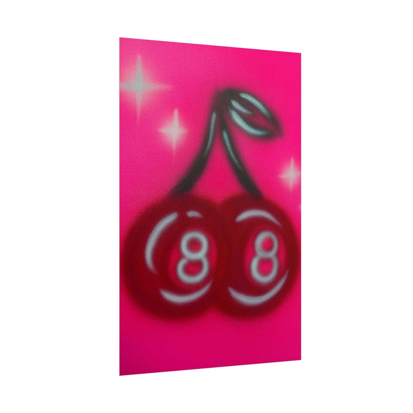 "cherry 8ball" airbrush rolled print