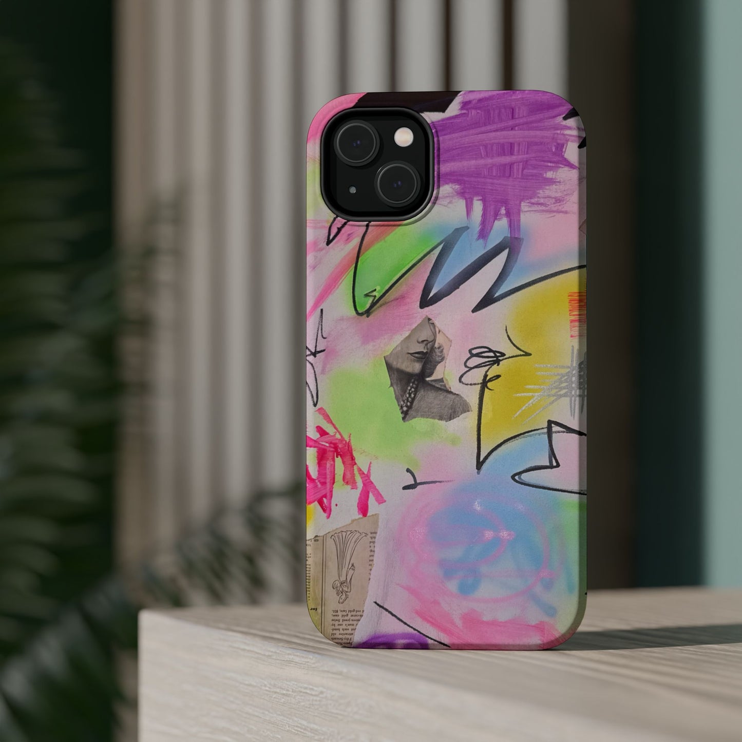 MagSafe "pastel static" airbrush iPhone case
