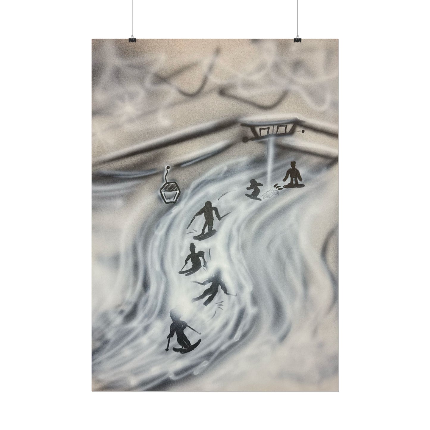 "avalanche" airbrush rolled print