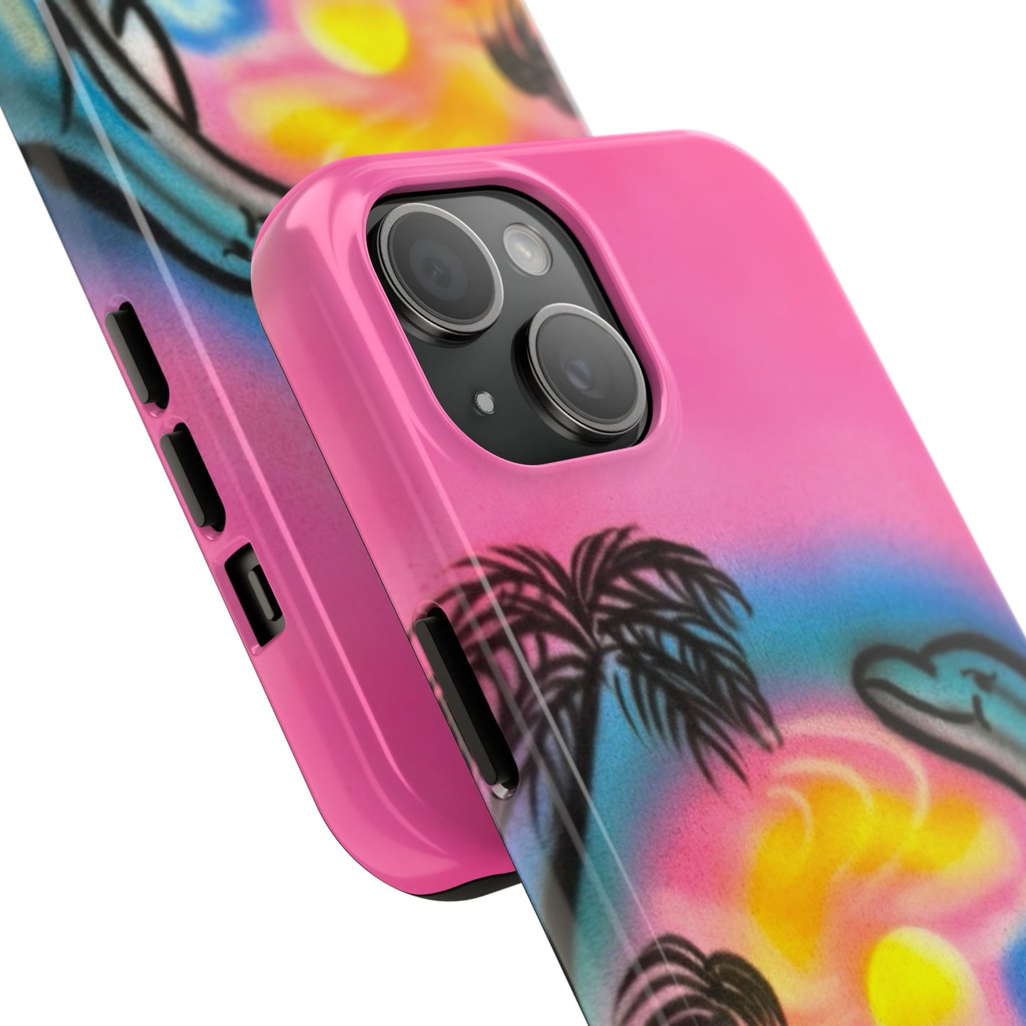 "dolphin love" airbrush iPhone case