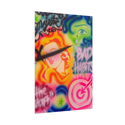 "bad habits" airbrush rolled print