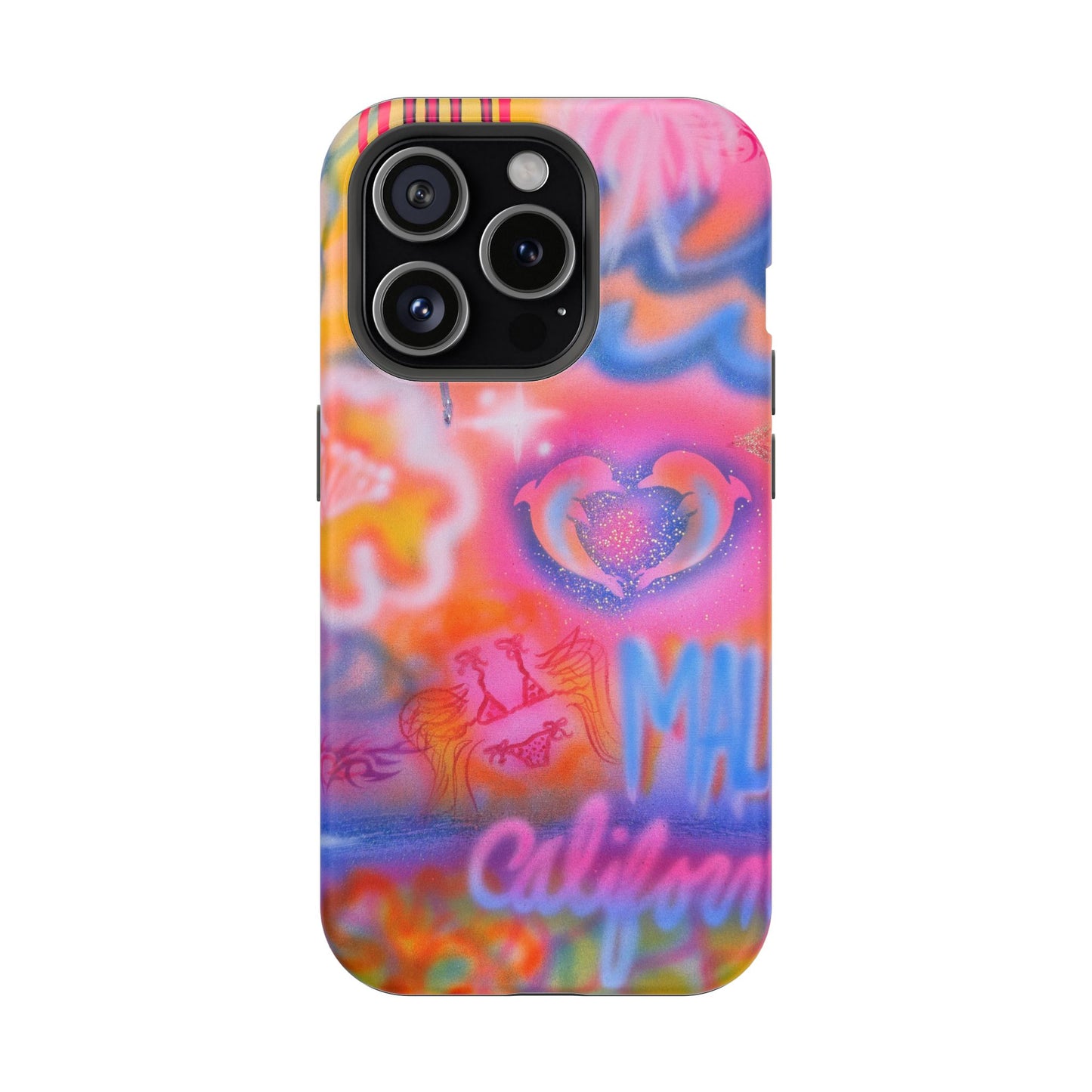 "mornings in malibu" MagSafe airbrush iPhone case