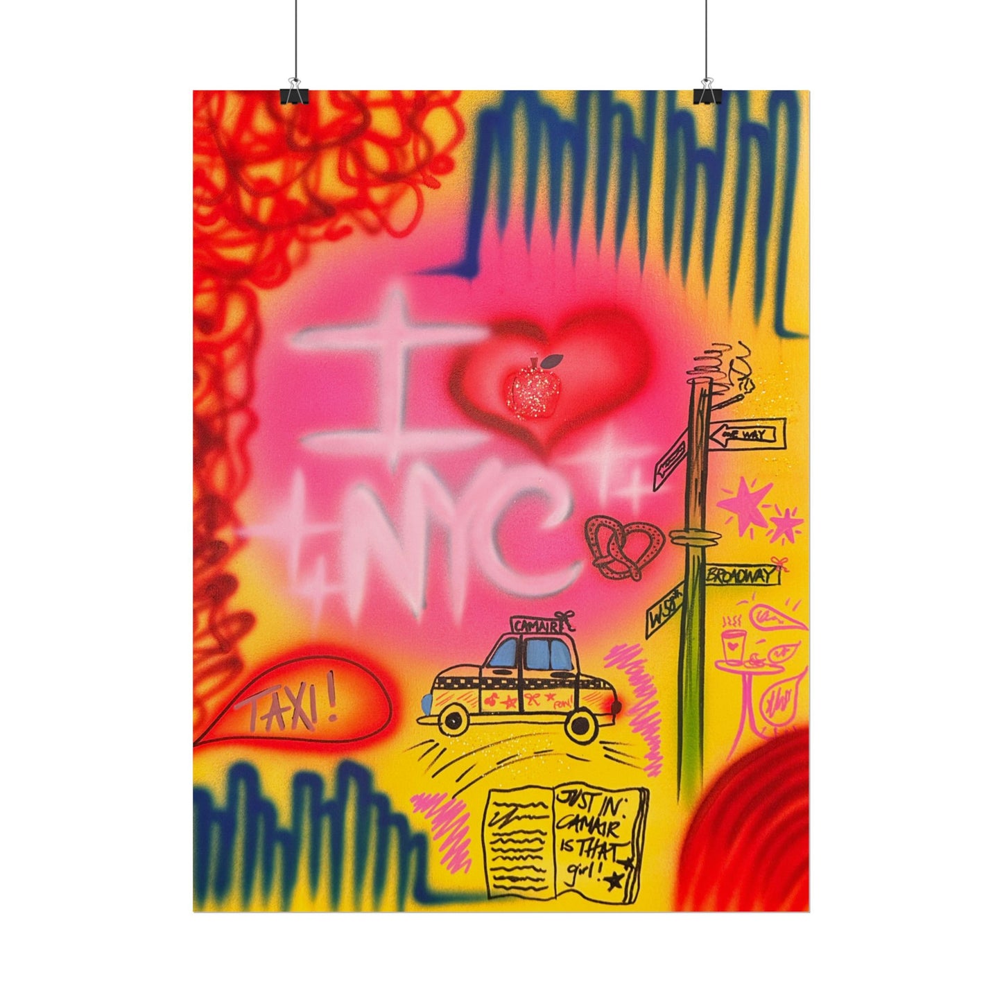 "in the city" airbrush rolled print