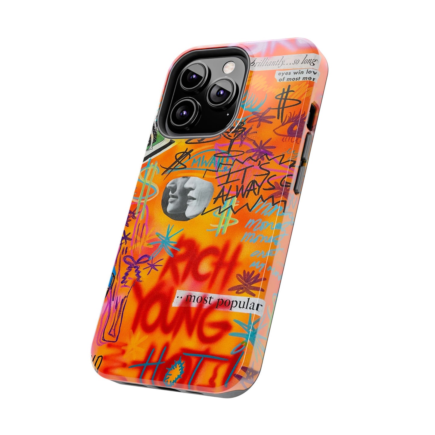 "young, rich, hot!" airbrush iPhone case