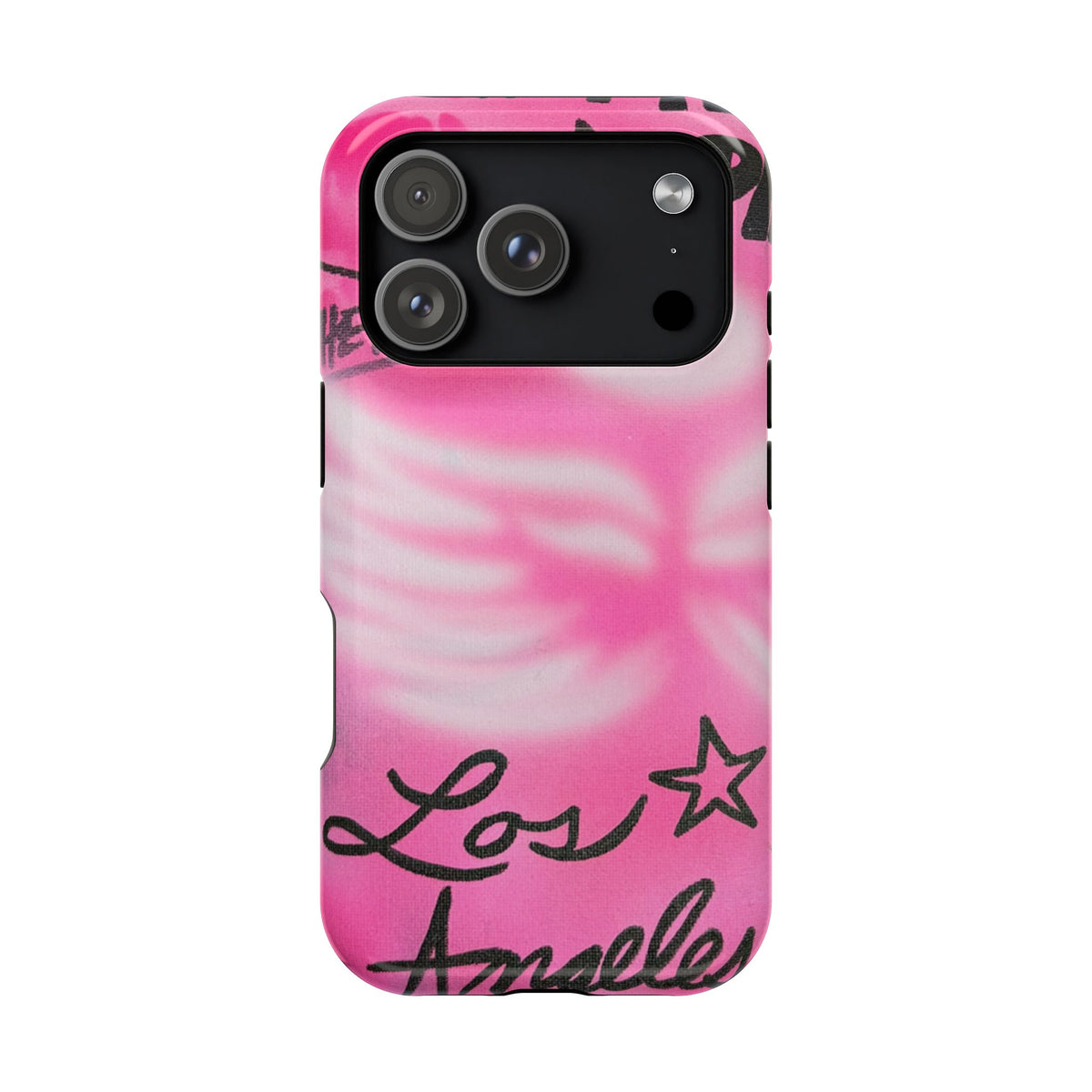 MagSafe "pinke Engelsflügel" Airbrush iPhone Hülle