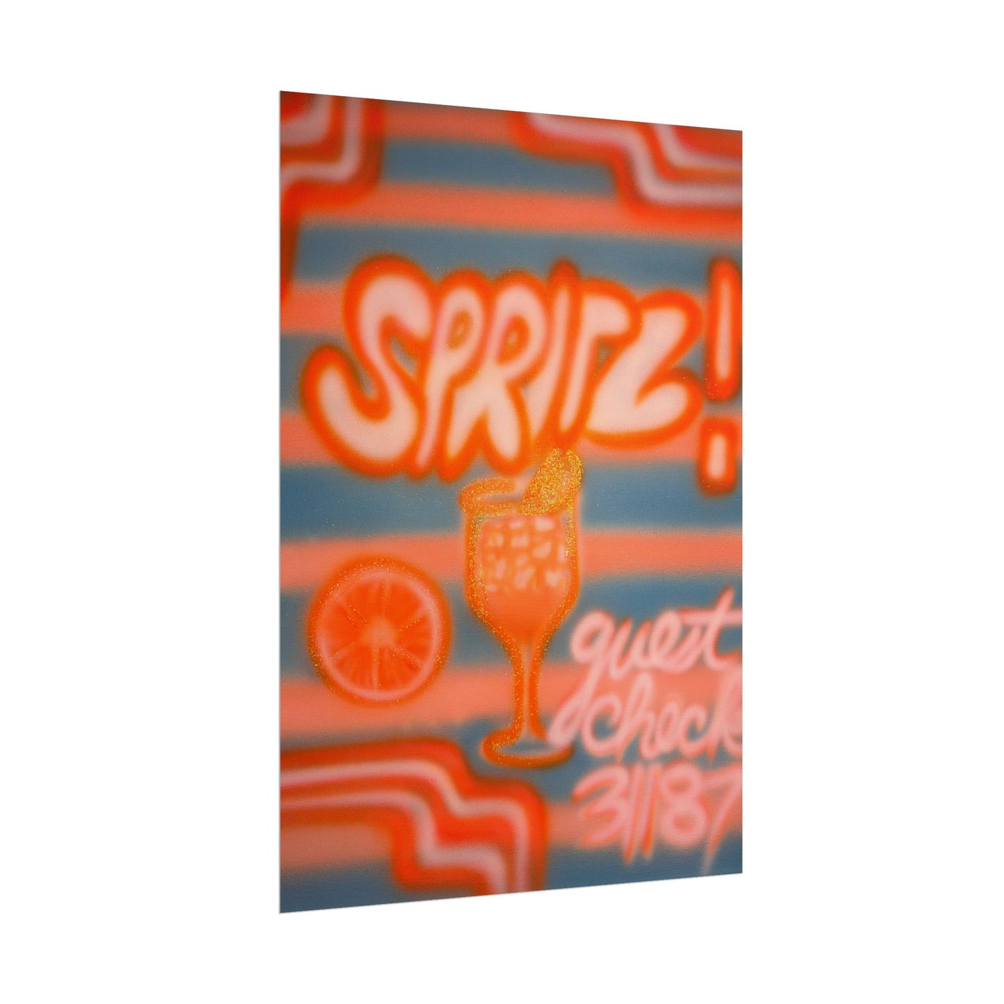 "aperol spritz" airbrush rolled print