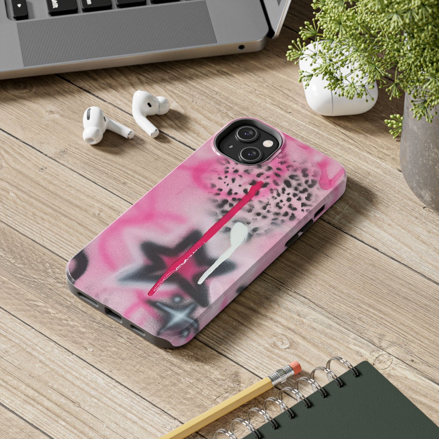 "pink cheetah" airbrush iPhone case