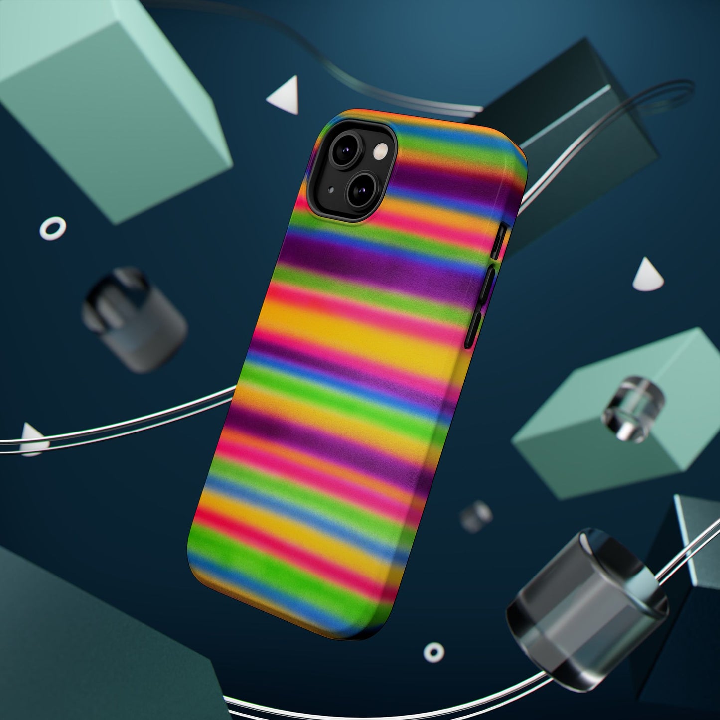 MagSafe "colorful stripes" airbrush iPhone case