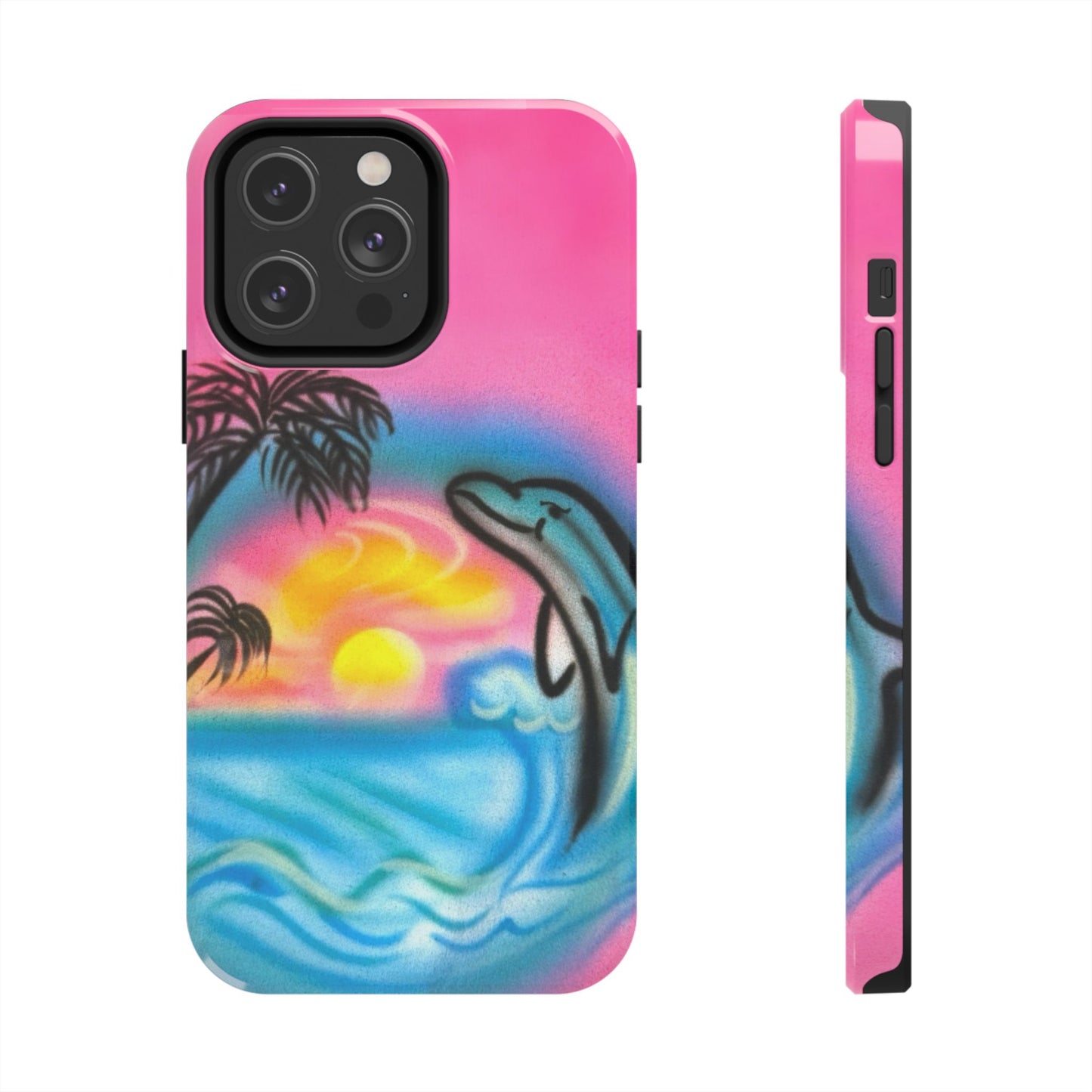 "dolphin love" airbrush iPhone case