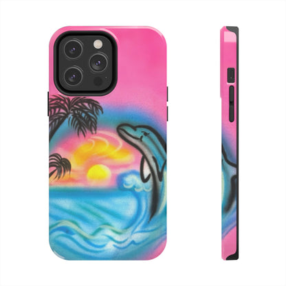 "dolphin love" airbrush iPhone case