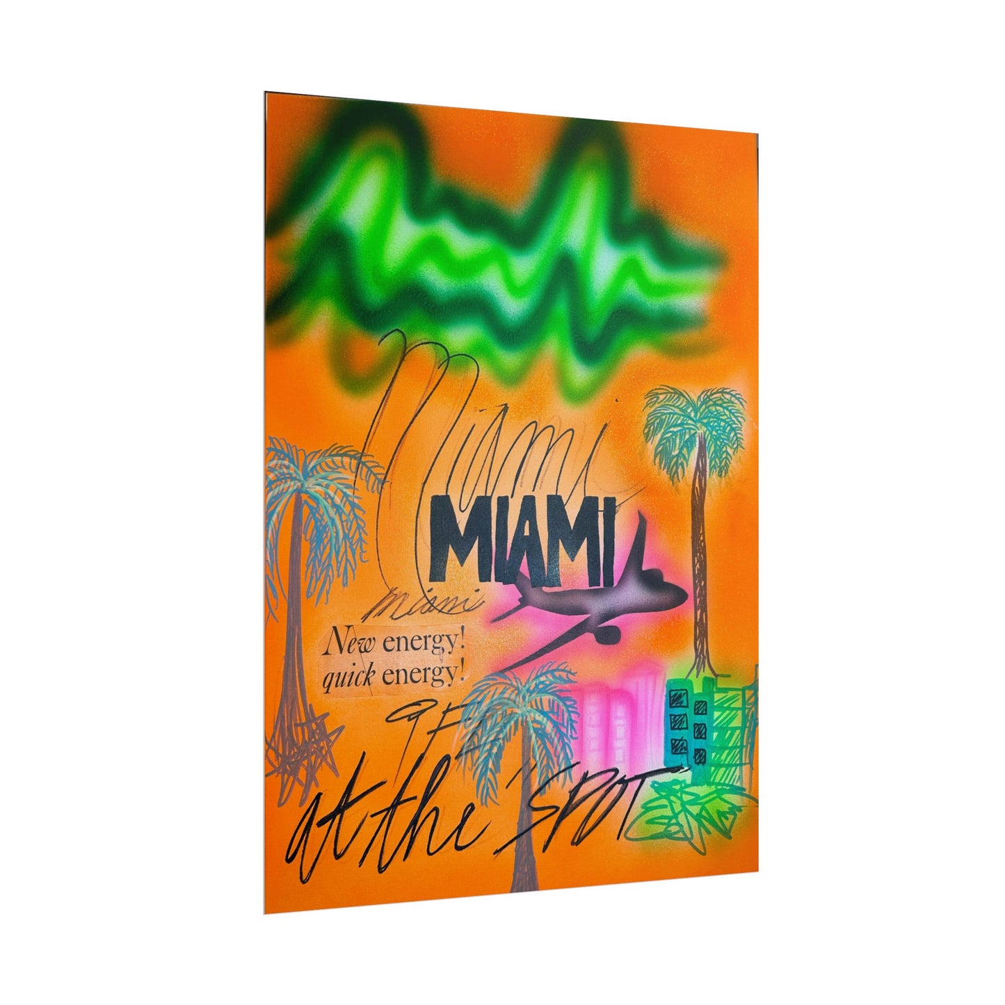 "miami, fl" airbrush rolled print