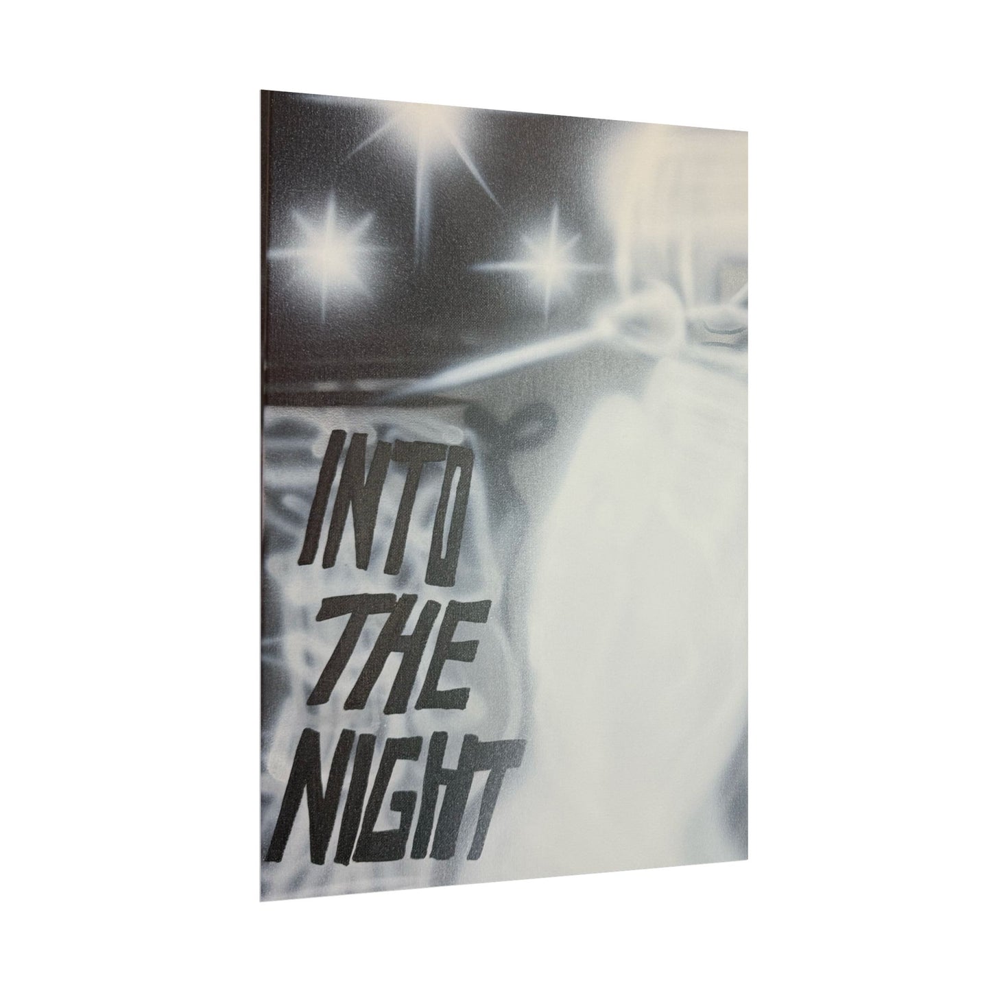 "into the night" airbrush rolled print