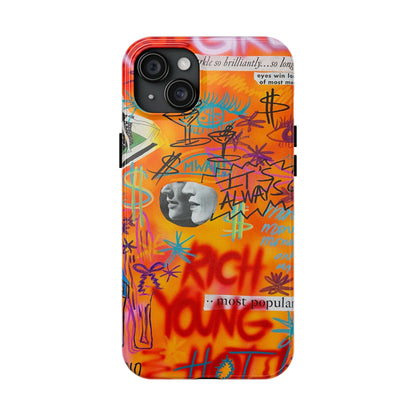 "young, rich, hot!" airbrush iPhone case