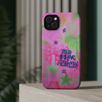 MagSafe "need $$ for matcha" airbrush iPhone case