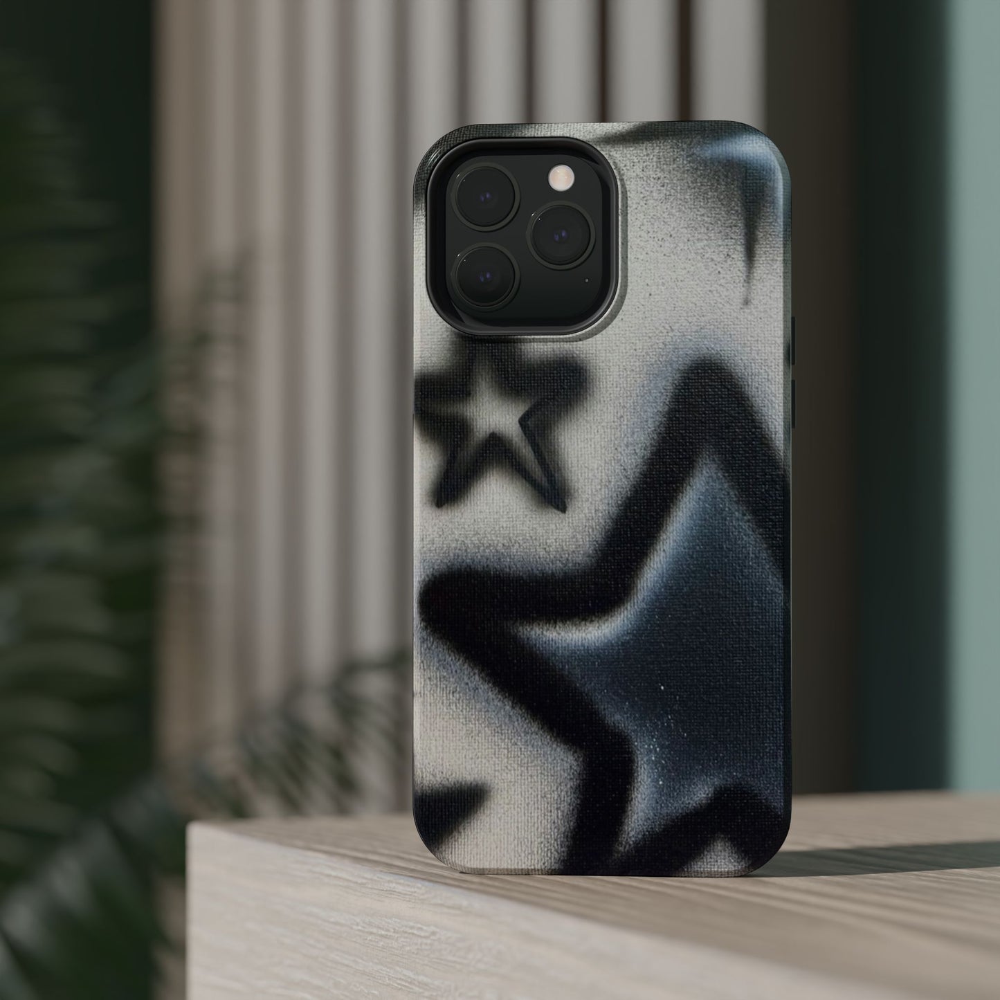 MagSafe "black & white stars" airbrush iPhone case