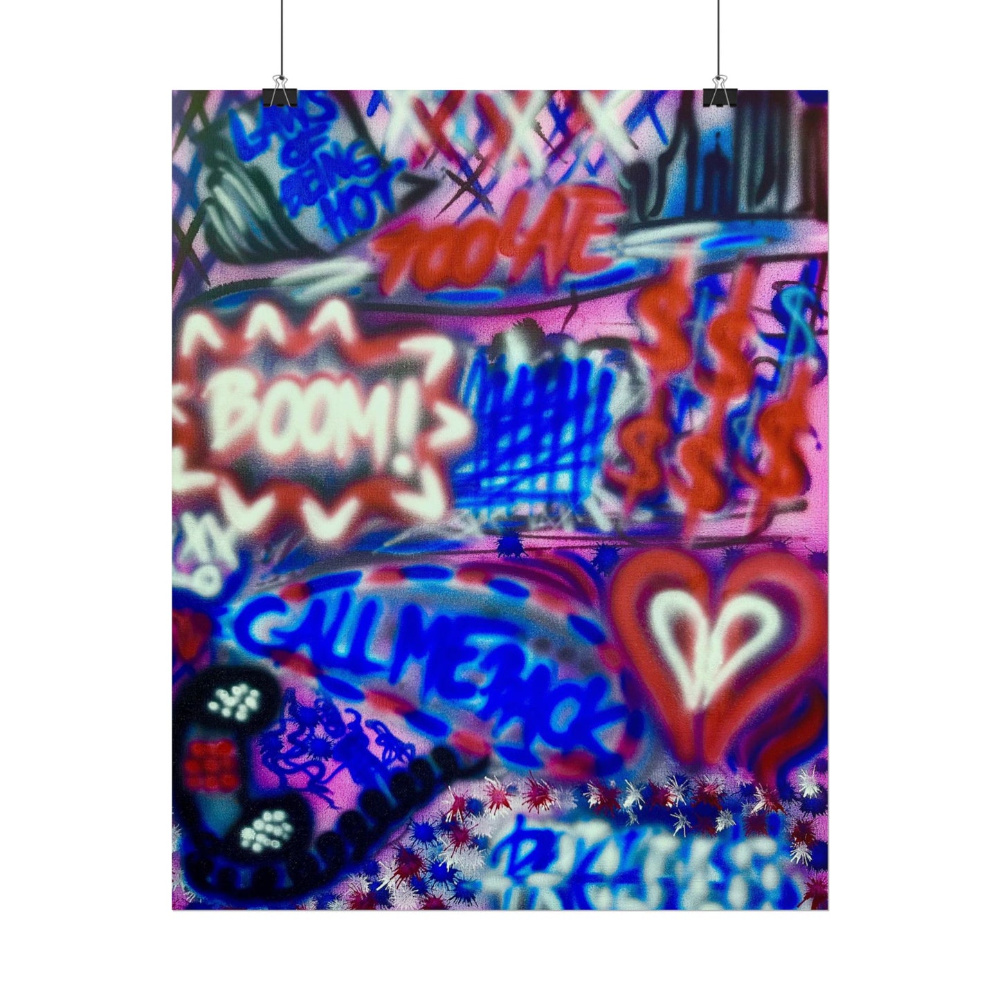 "BOOM!" airbrush rolled print