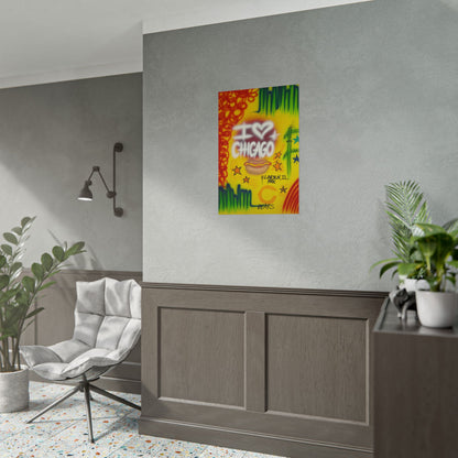 "chicago" airbrush rolled print