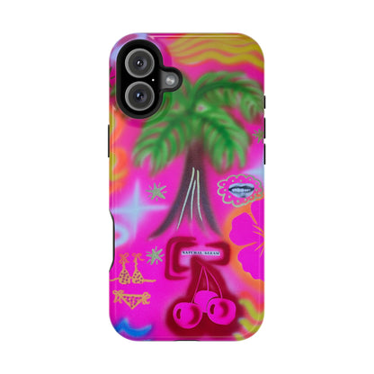 MagSafe "neon pink palms" Airbrush iPhone-Hülle