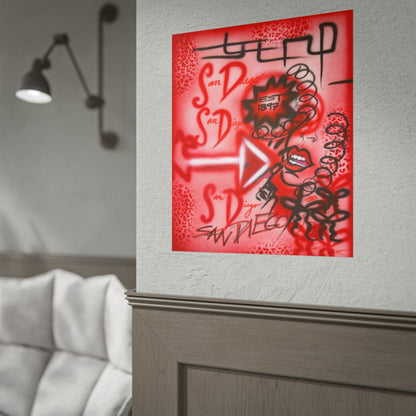 "san diego" airbrush rolled print
