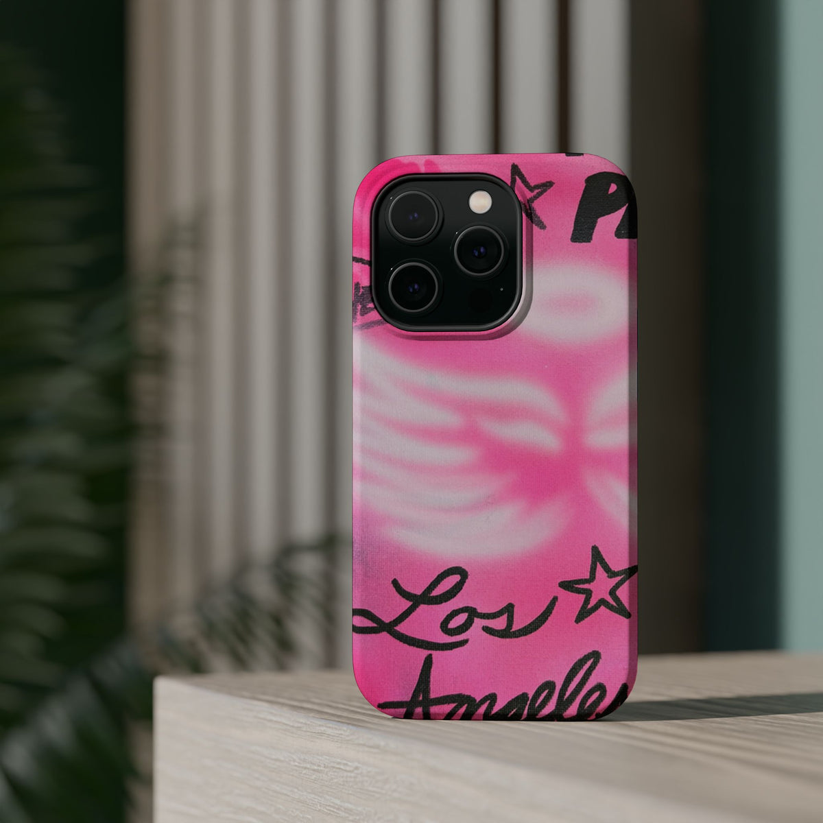 MagSafe "pinke Engelsflügel" Airbrush iPhone Hülle
