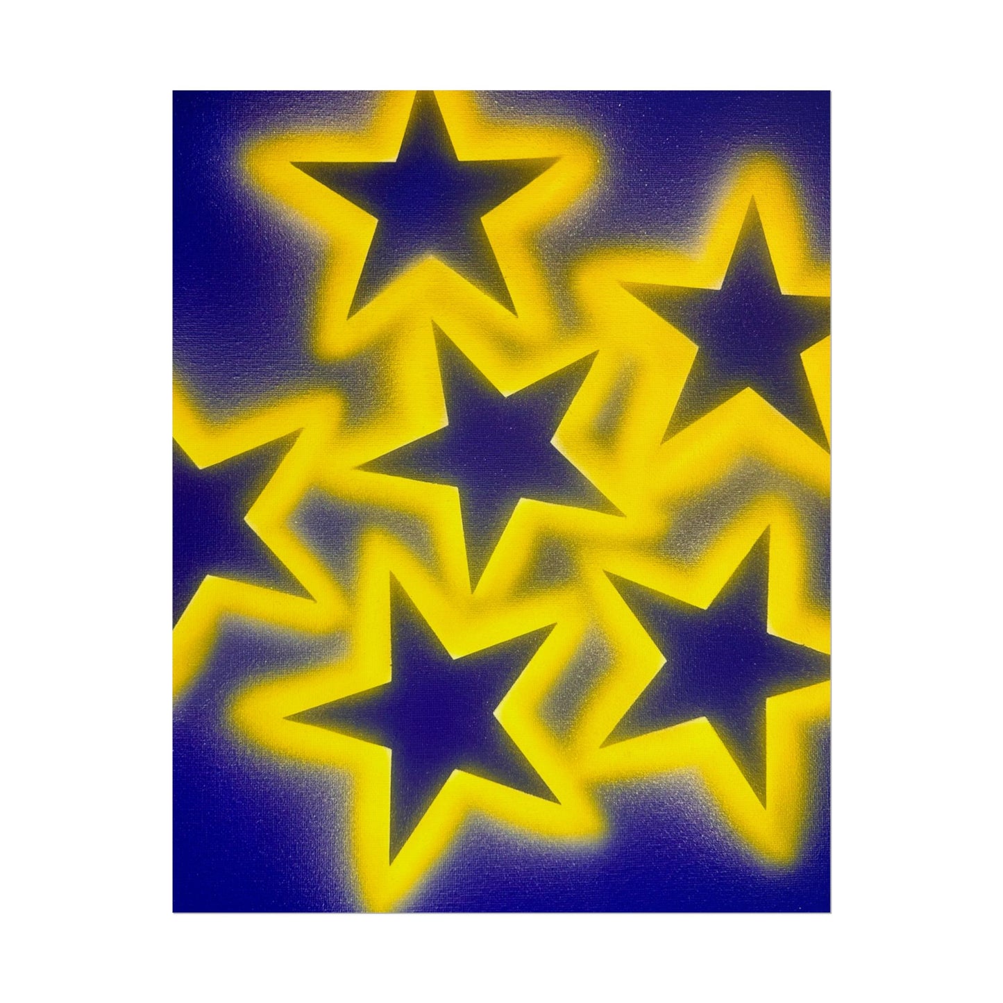 "cosmic crush" airbrush rolled print