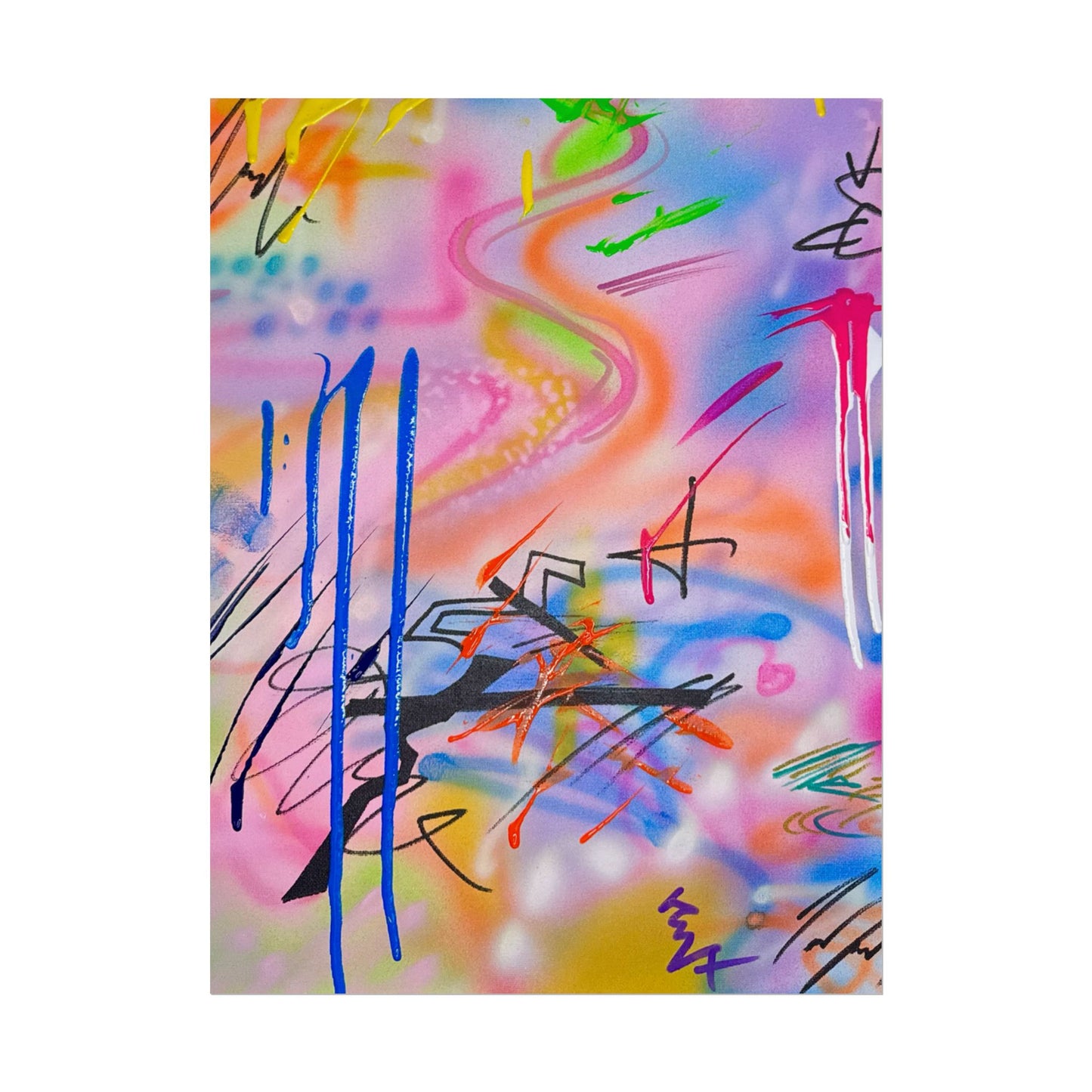 "neon haze" airbrush rolled print