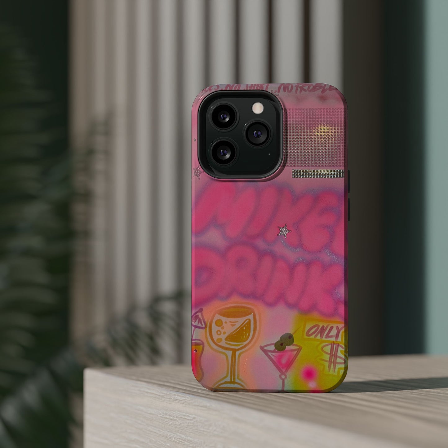 MagSafe "mixed drinks" airbrush iPhone case
