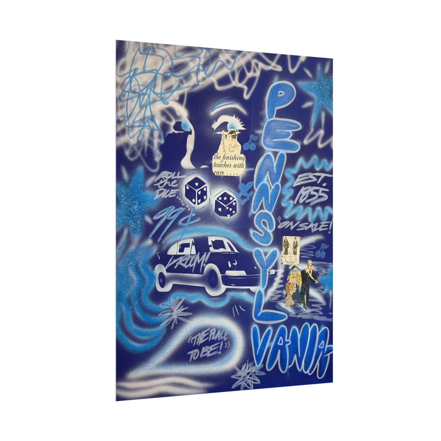 "state college, pa" airbrush rolled print