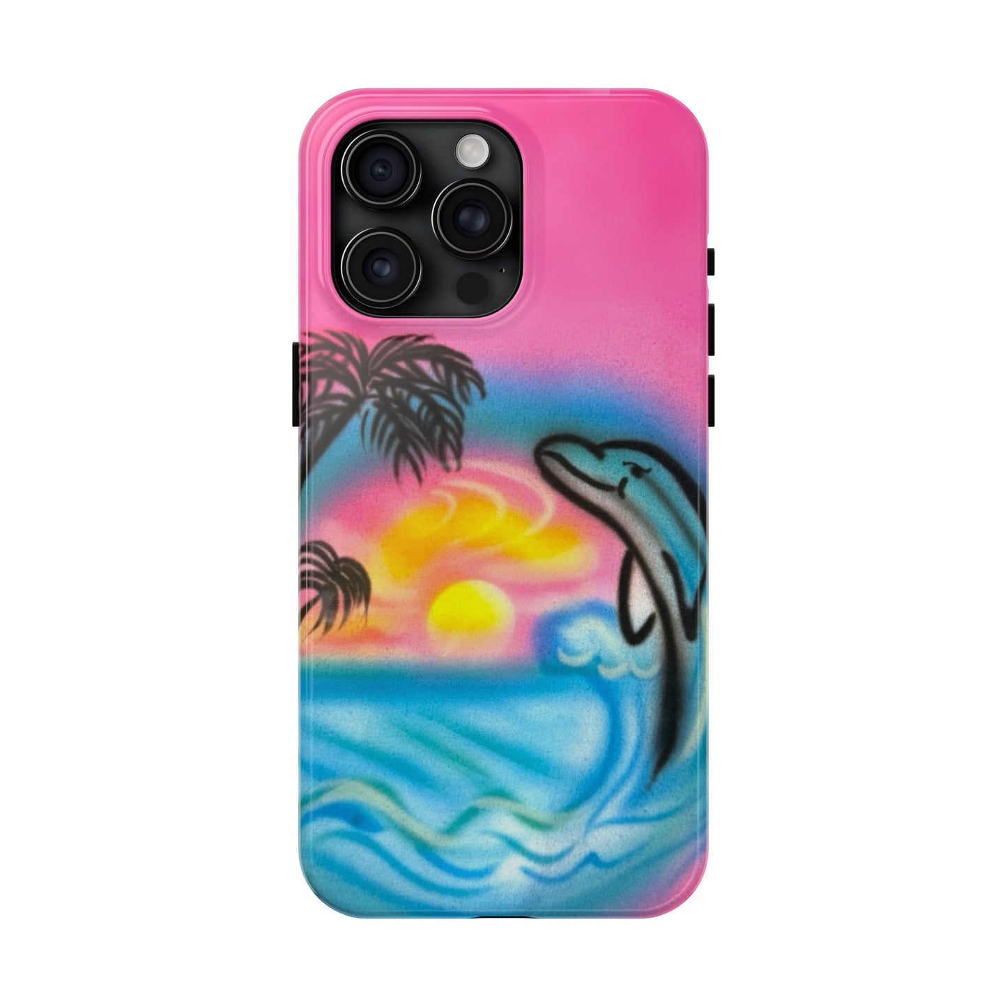 "dolphin love" airbrush iPhone case
