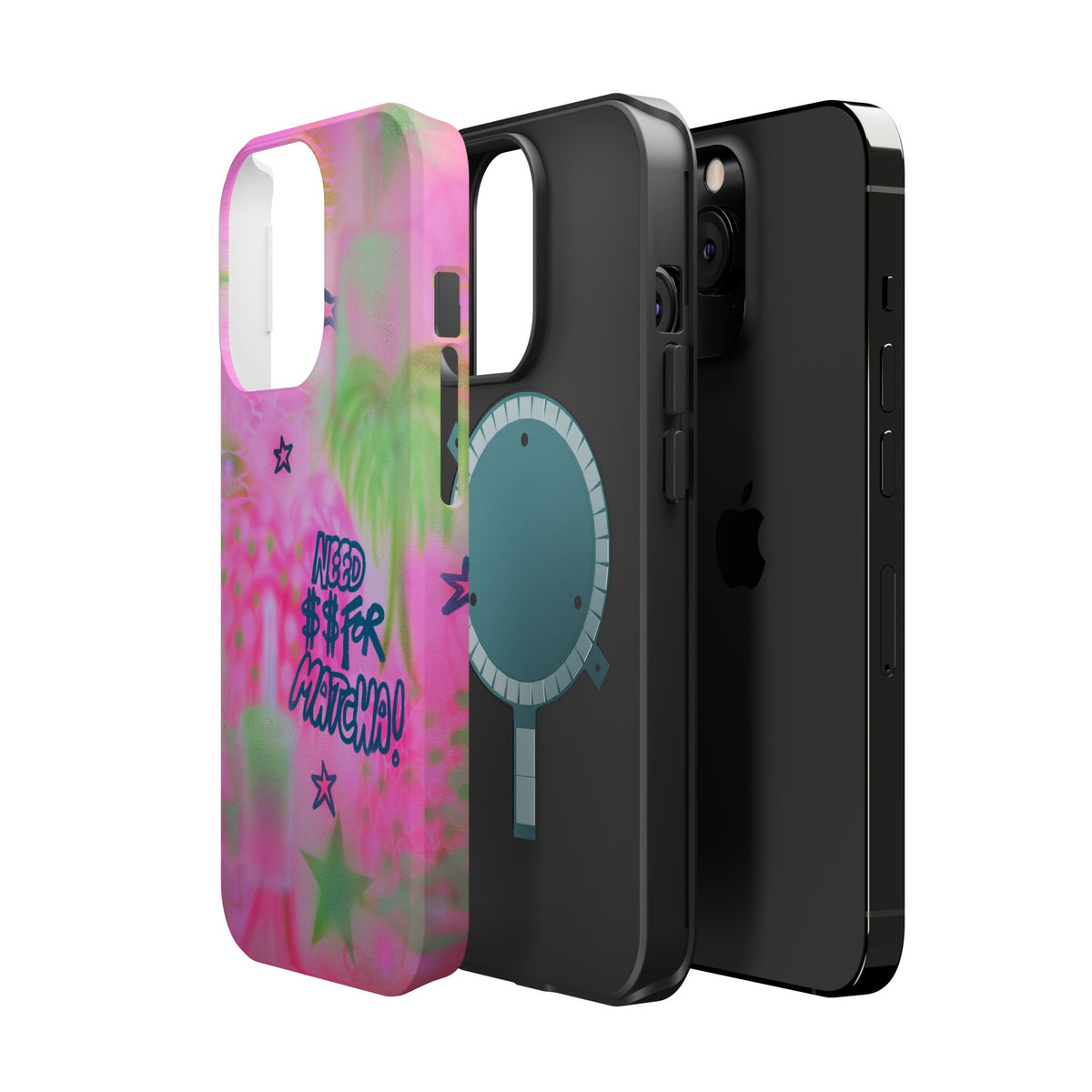 MagSafe "need $$ for matcha" airbrush iPhone case