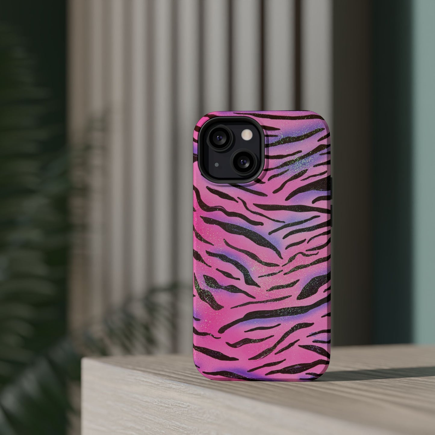 MagSafe "glitter zebra" airbrush iPhone case