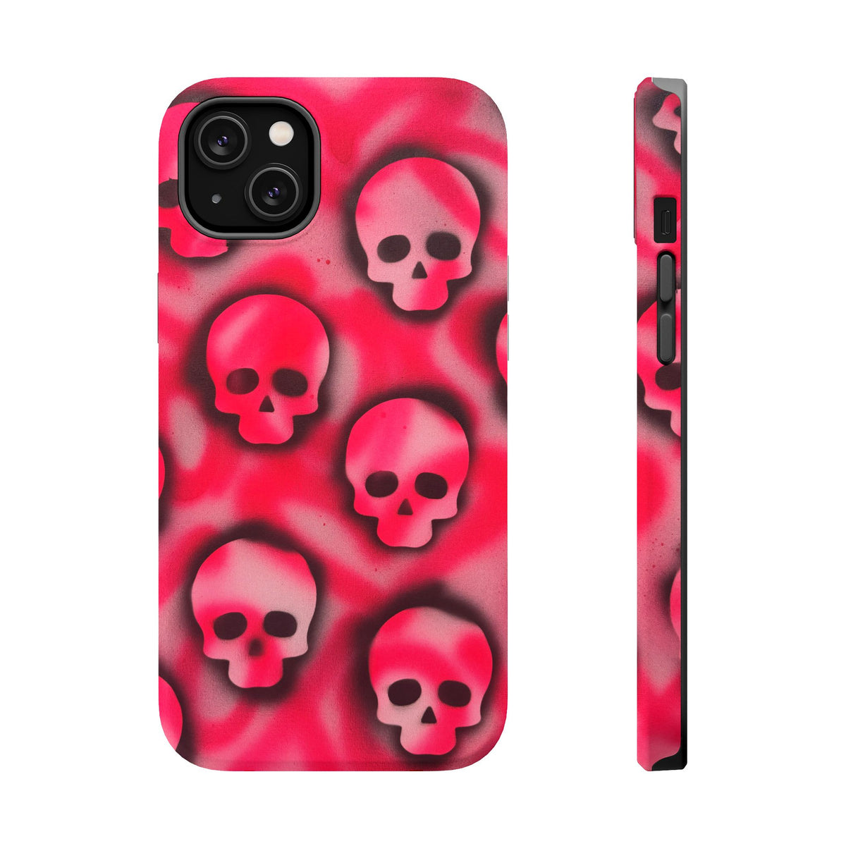 MagSafe "pink skully" airbrush iPhone case