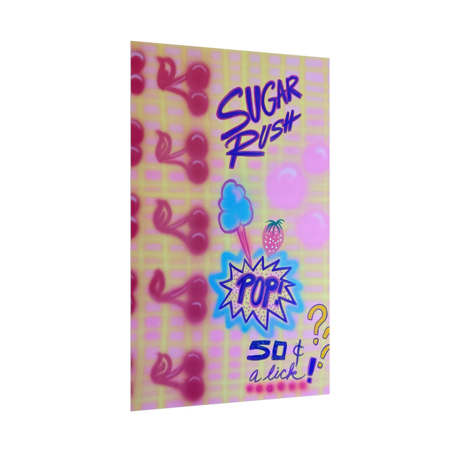 "sugar rush" airbrush rolled print