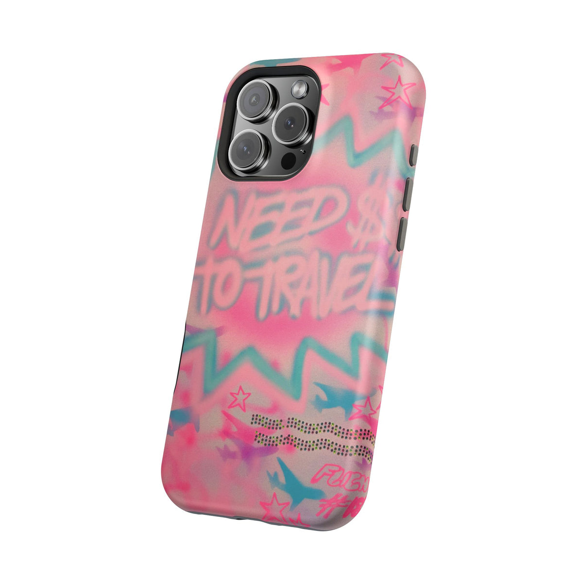 MagSafe "need $$ to travel" airbrush iPhone case
