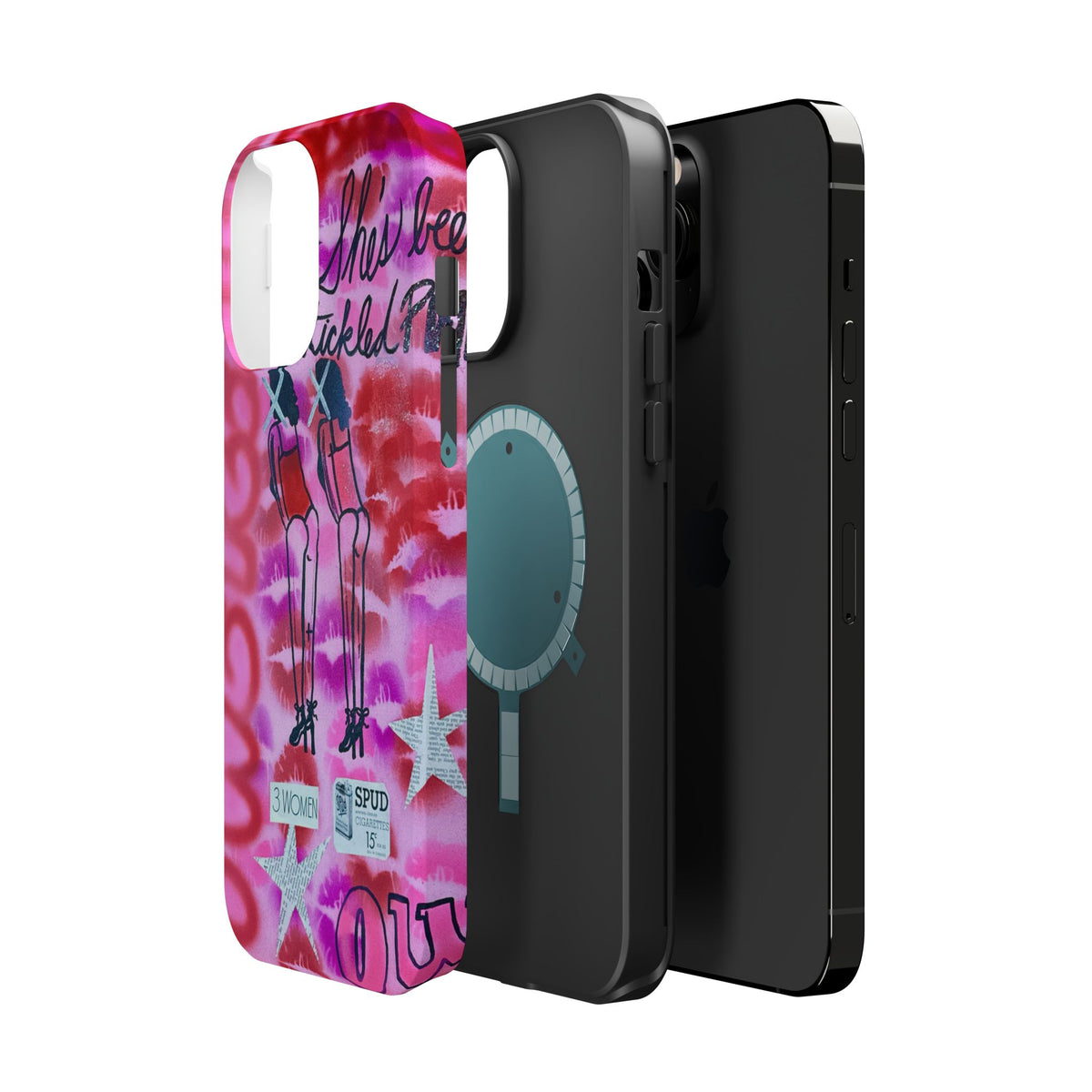 MagSafe "tickled pink" airbrush iPhone case
