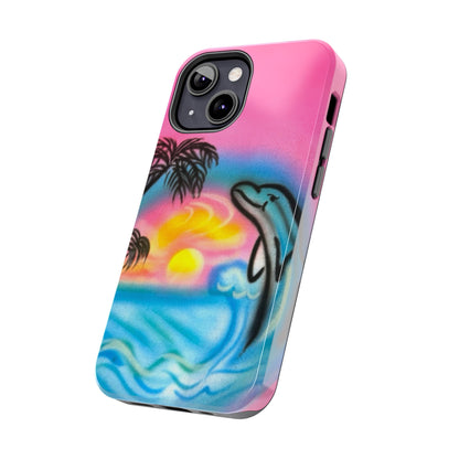 "dolphin love" airbrush iPhone case