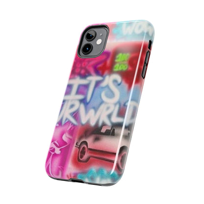 "it's ur WRLD" airbrush iPhone case
