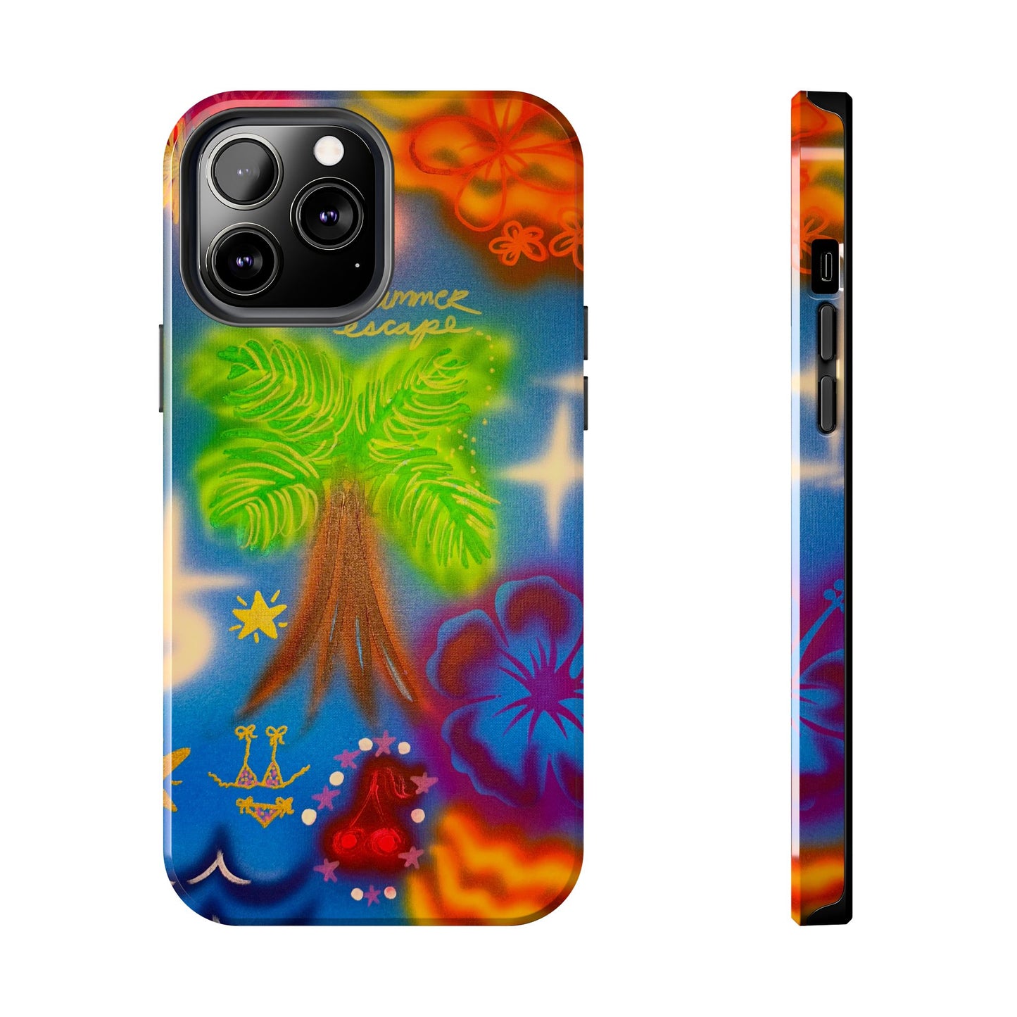 "neon blue palms" airbrush iPhone case