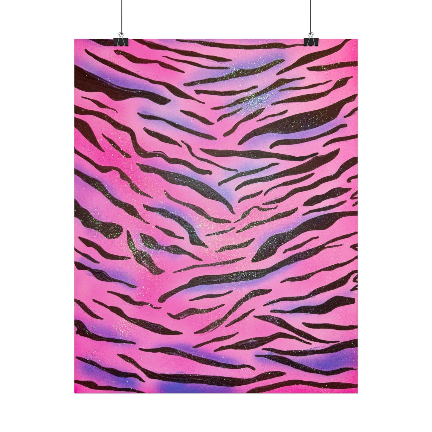 "glitter zebra" airbrush rolled print