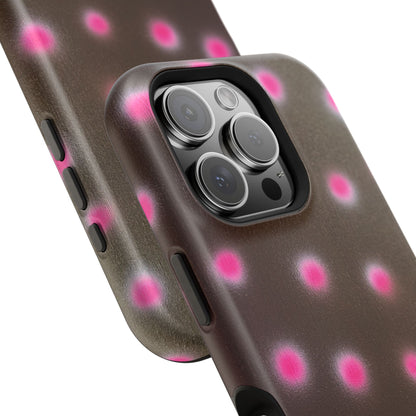 MagSafe "cherry mocha polka dot" airbrush iPhone case