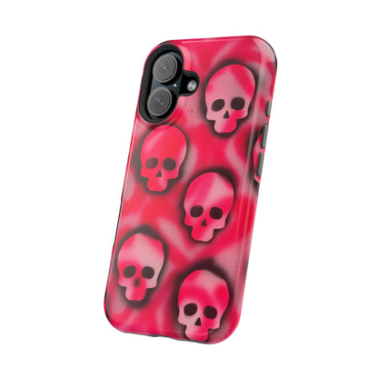 MagSafe "pink skully" airbrush iPhone case