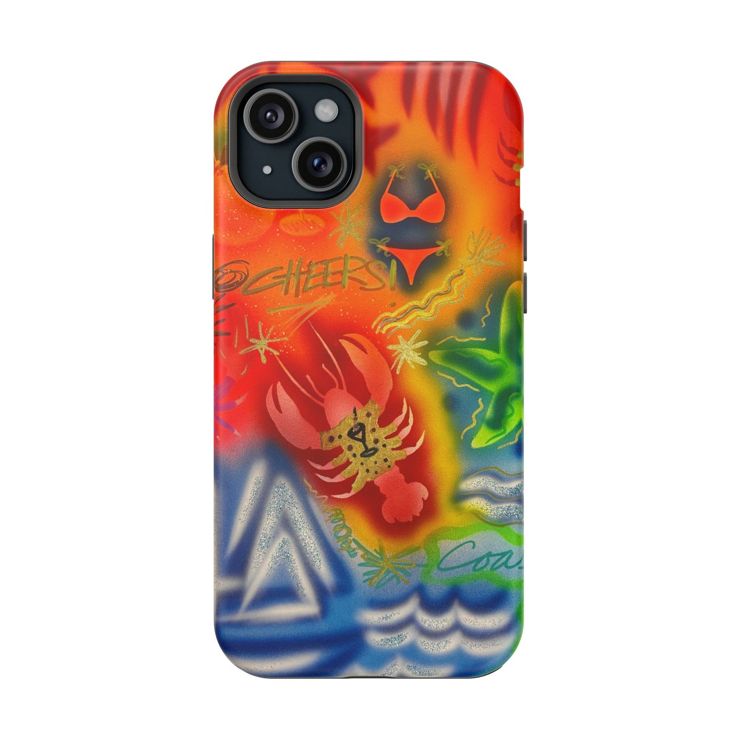 MagSafe "tipsy lobster" airbrush iPhone case